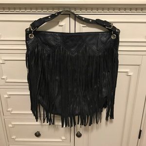 Carlos Santana Fringe Leather Purse