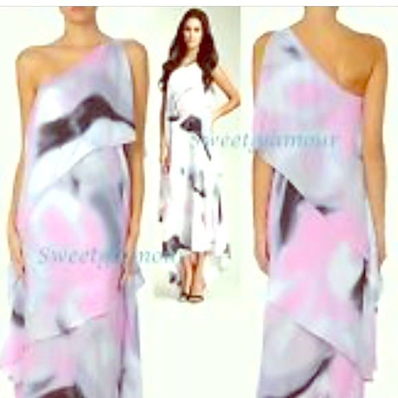 Halston heritage silk one shoulder - Picture 1 of 3