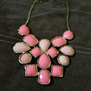 Light and dark pink statement necklace.