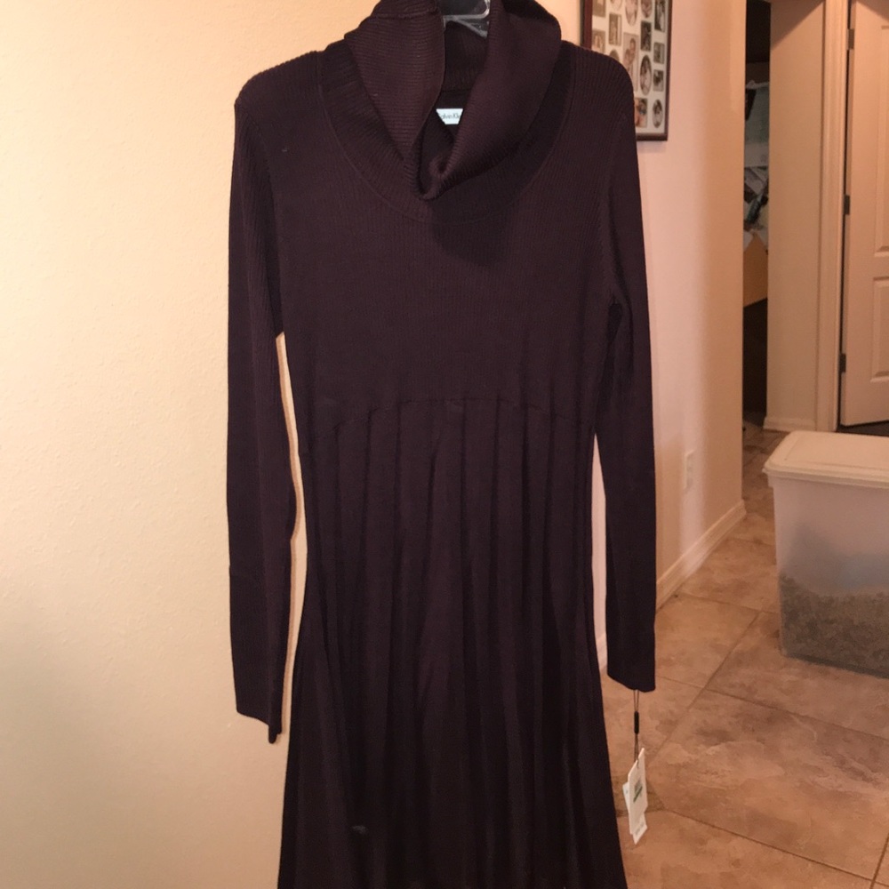 NWT- Wine color turtleneck sweater dress.