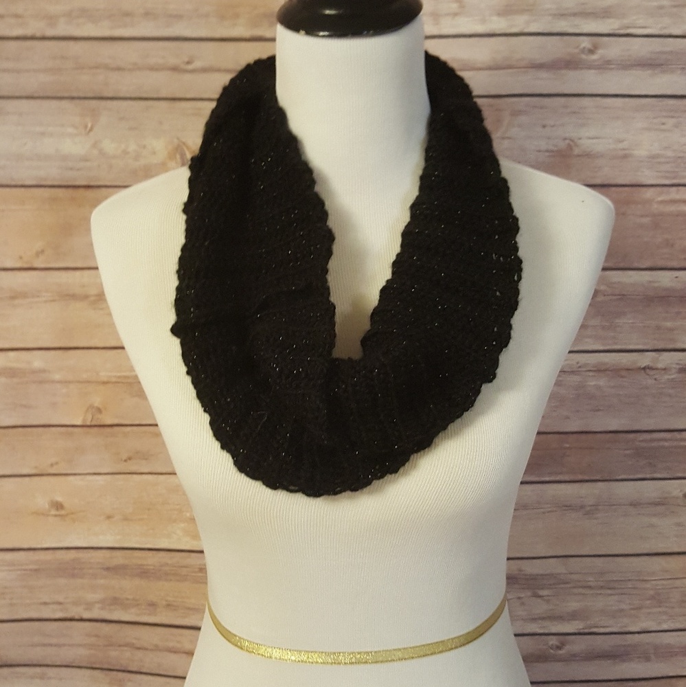 Hand knit mobius sparkle scarf