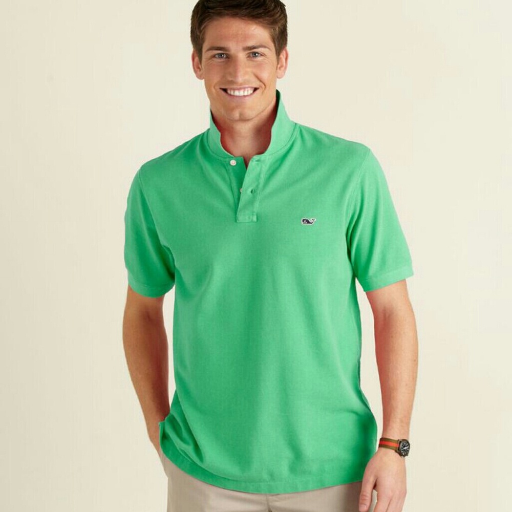 Vineyard Vines Men's Large Green Short Sleeve Polo