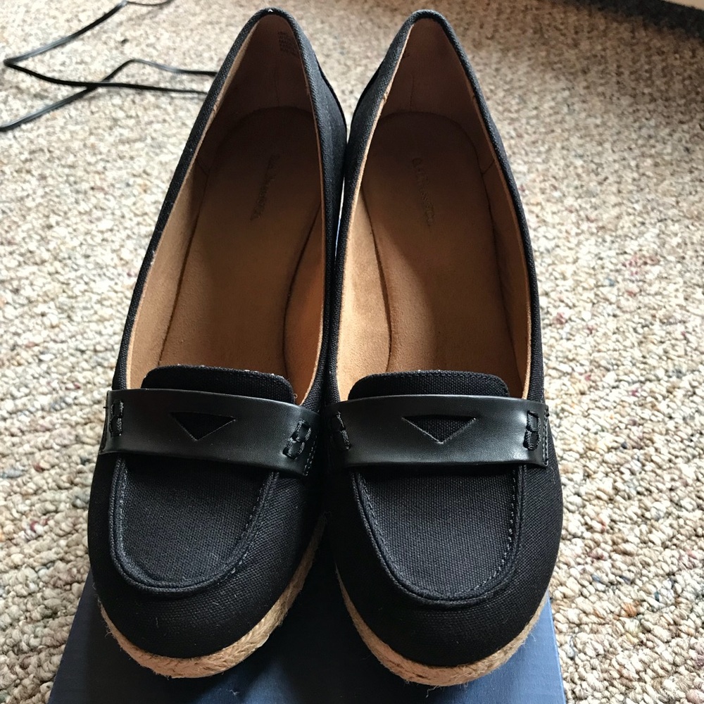 GH Bass Penny Loafer Wedges