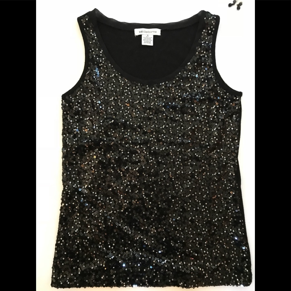 Liz Claiborne Black sequence blouse
