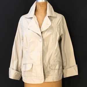 Chico's unstructured khaki city-style-barn jacket
