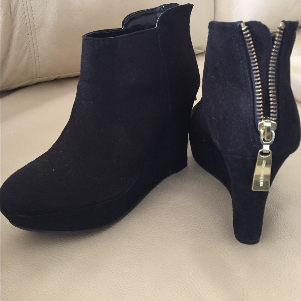 Black suede booties