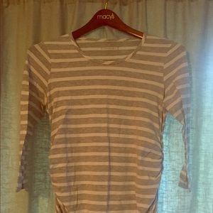 Grey and White striped Maternity Shirt