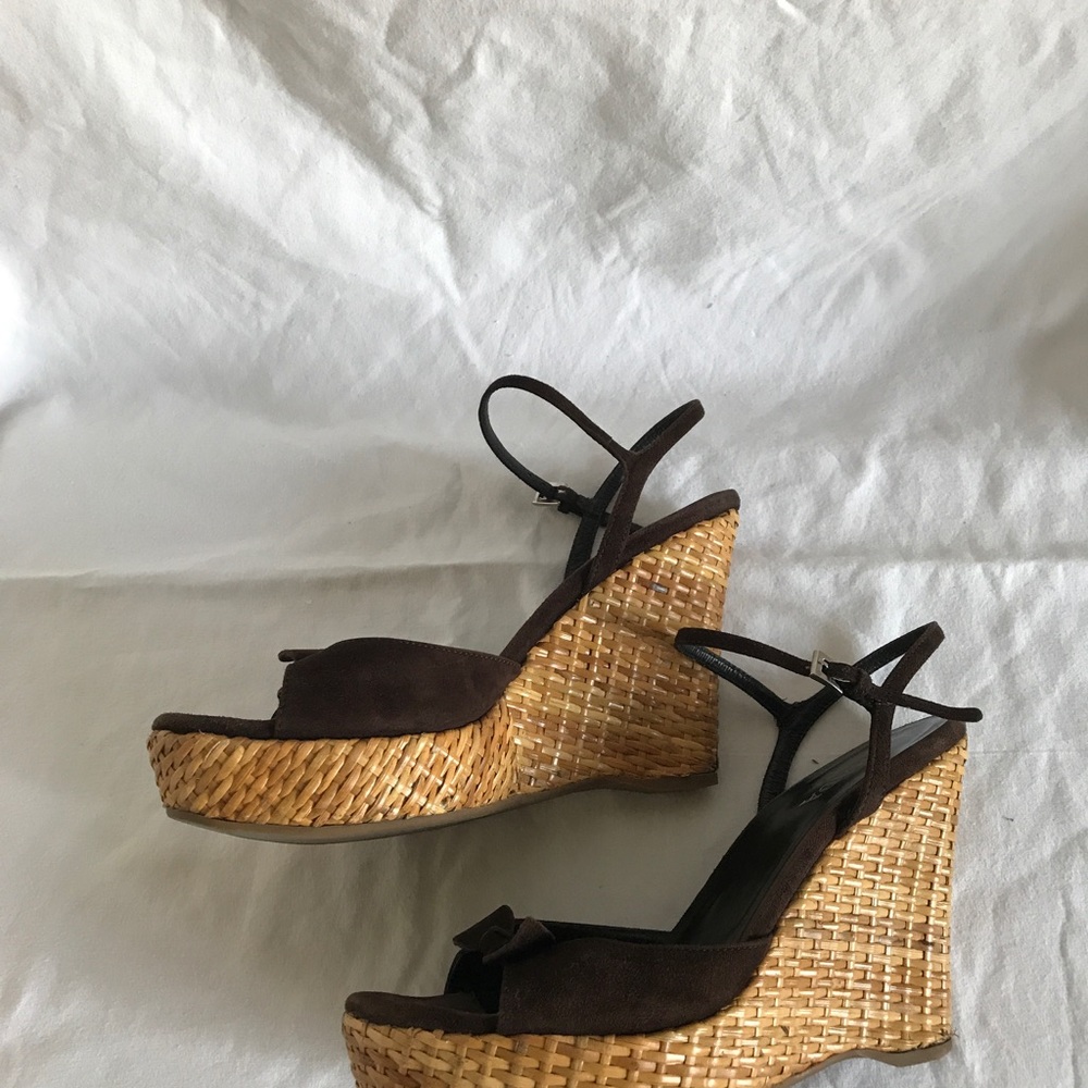Prada brown suede platforms. Sz 40 - Picture 2 of 6