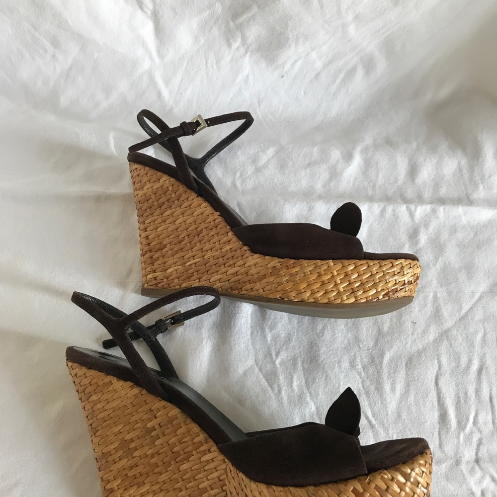 Prada brown suede platforms. Sz 40 - Picture 1 of 6