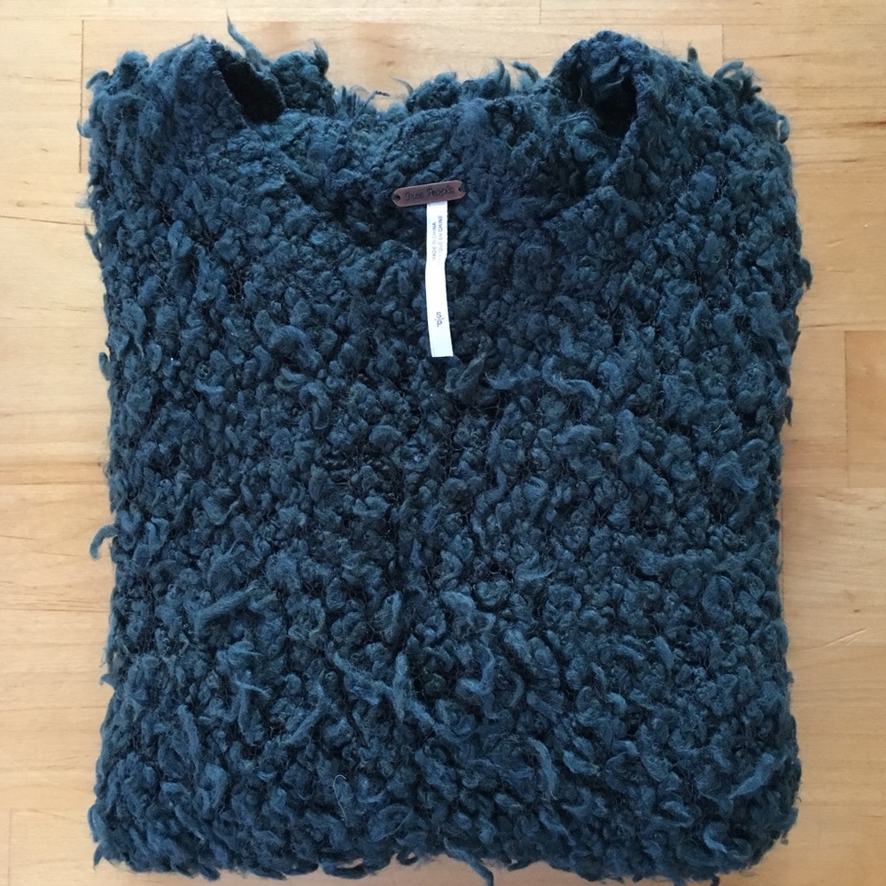 Forest Green Shaggy Free People Sweater