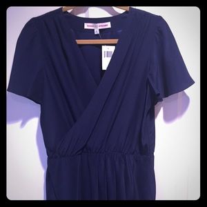 Navy blue silk dress