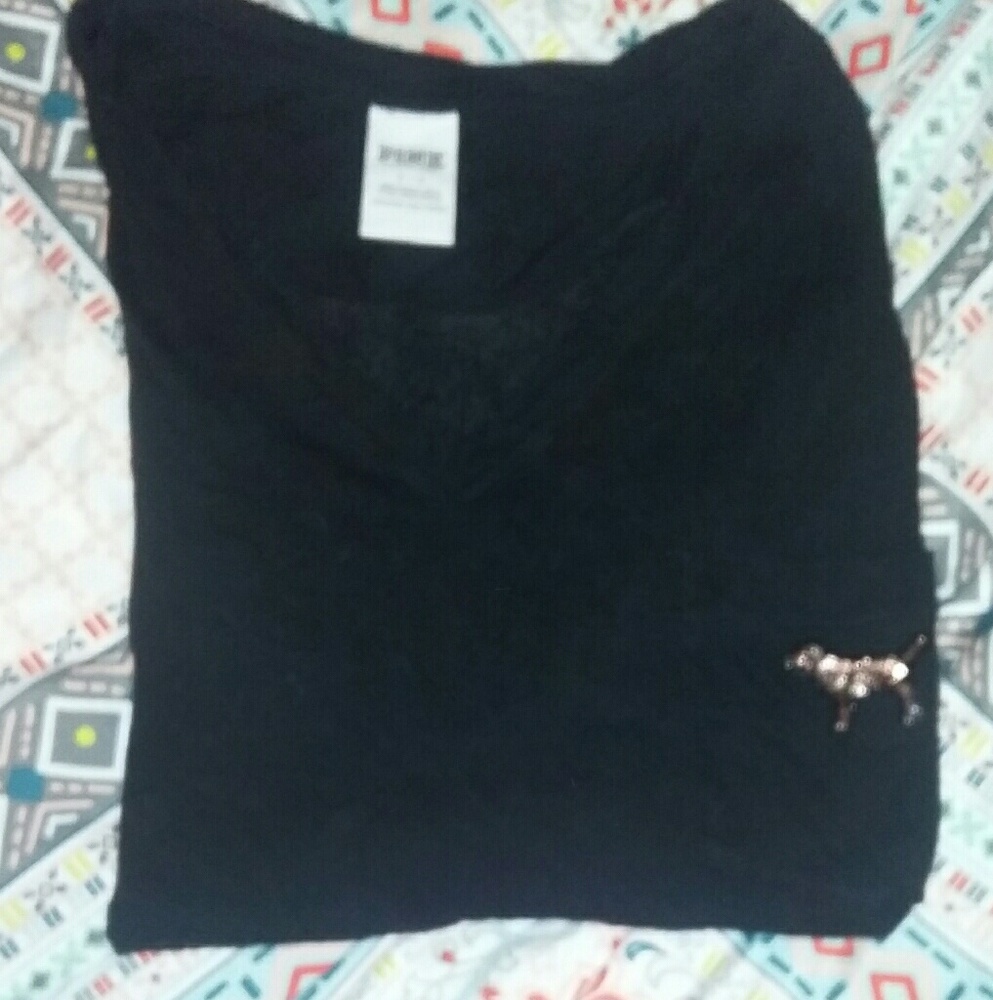 Vs long sleeve crew cheetah print bling