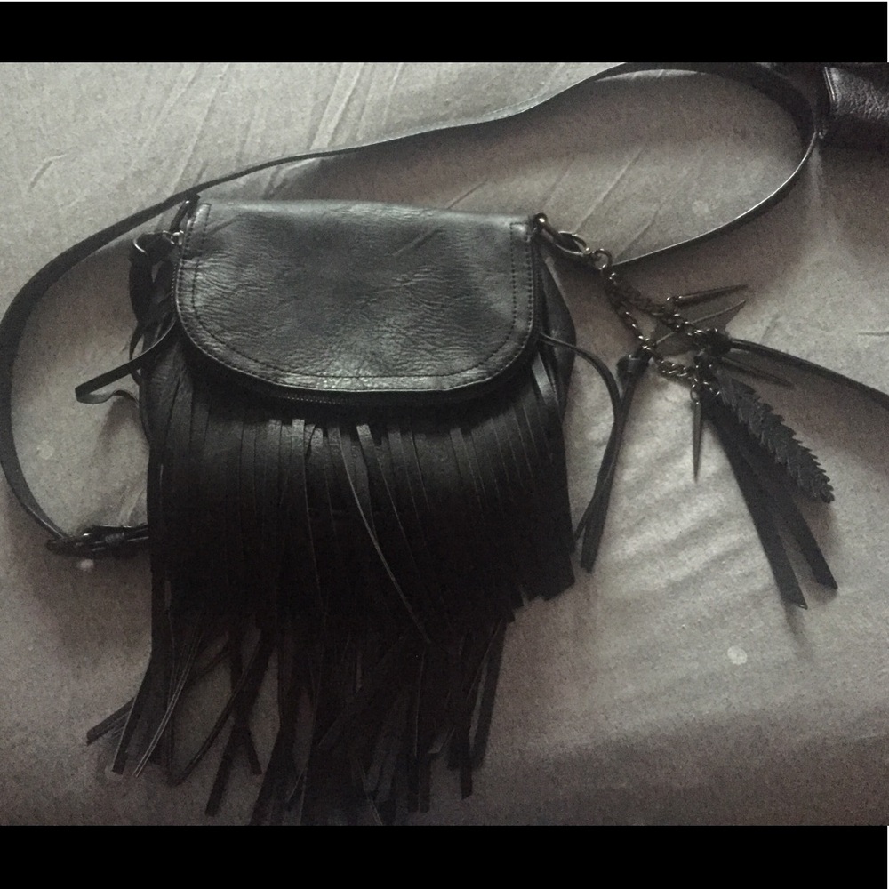 Aldo Crossbody Fringe Faux Leather Bag