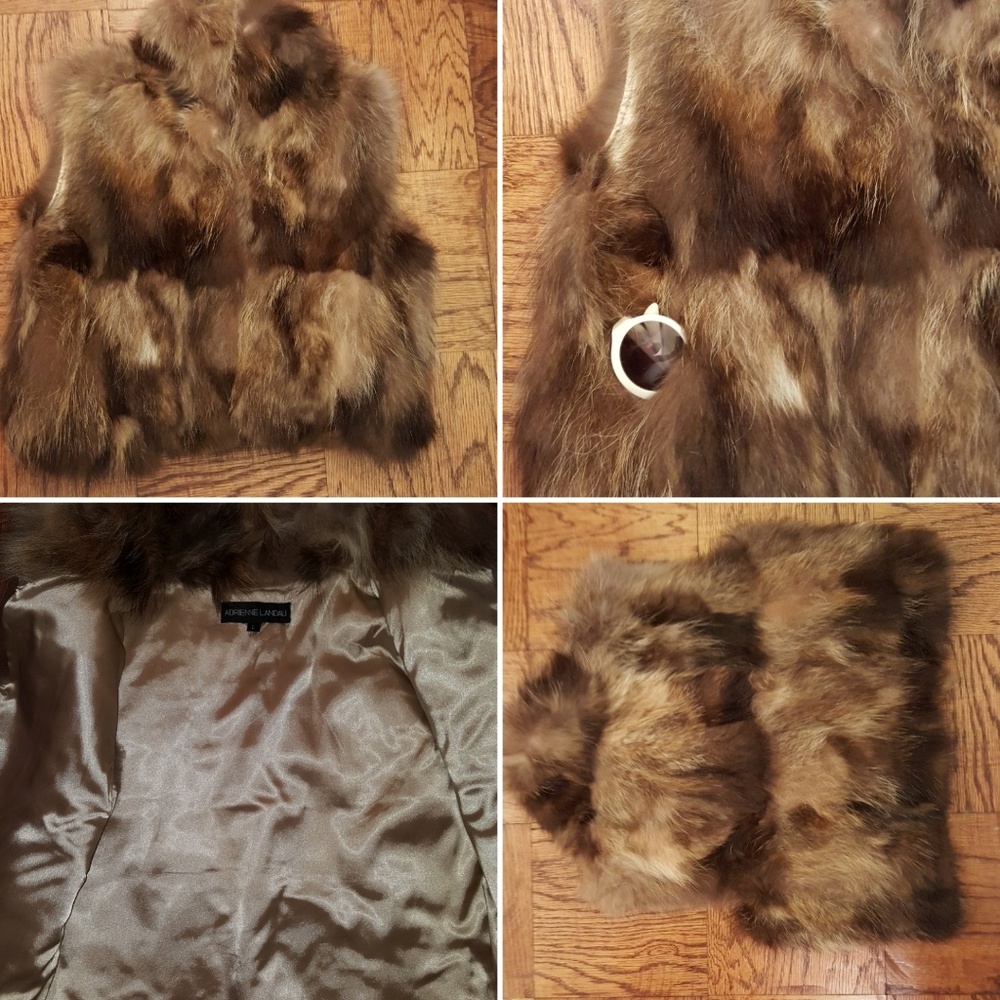 🎈Authentic Adrienne Landau Fur Vest w/Pockets