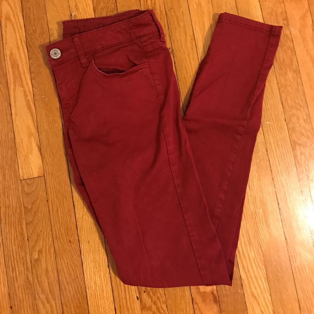 Red American Eagle Jeggings