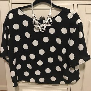 NWT Mango Polka Dot Top
