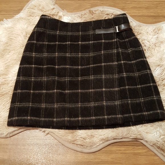 Jenne Maag Mohair & Wool Blend Plaid Wrap Skirt - Picture 1 of 6