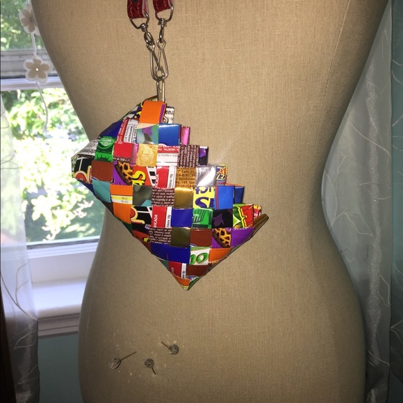 NWOT zipper clutch made out of wrappers - Picture 2 of 4