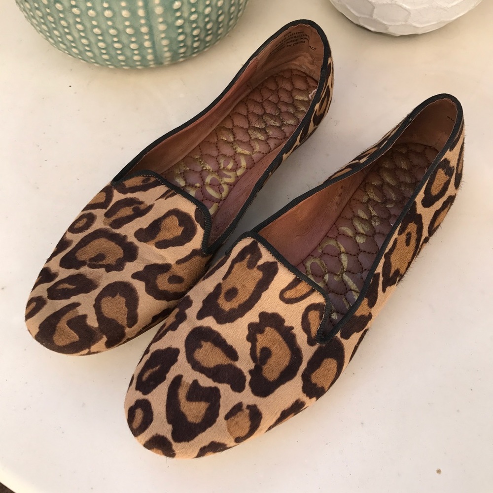 Sam Edelman Calf Hair Loafers - Leopard Print, 6.5
