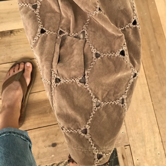 Vintage faux suede boho trench coat - Picture 7 of 8