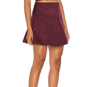 Dark Fig Faux Suede Mini Skirt - Size 10