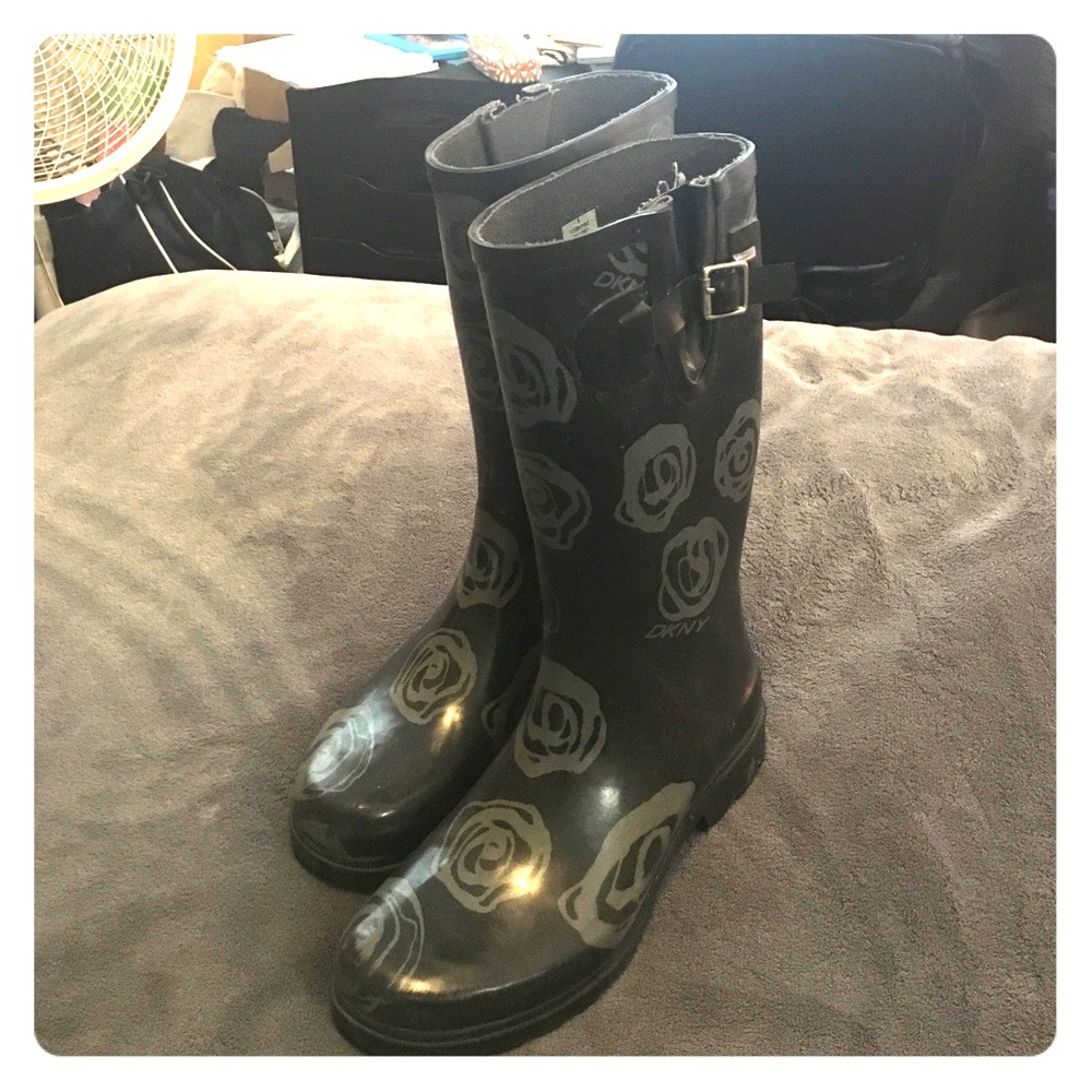 DKNY Black Rain Boots