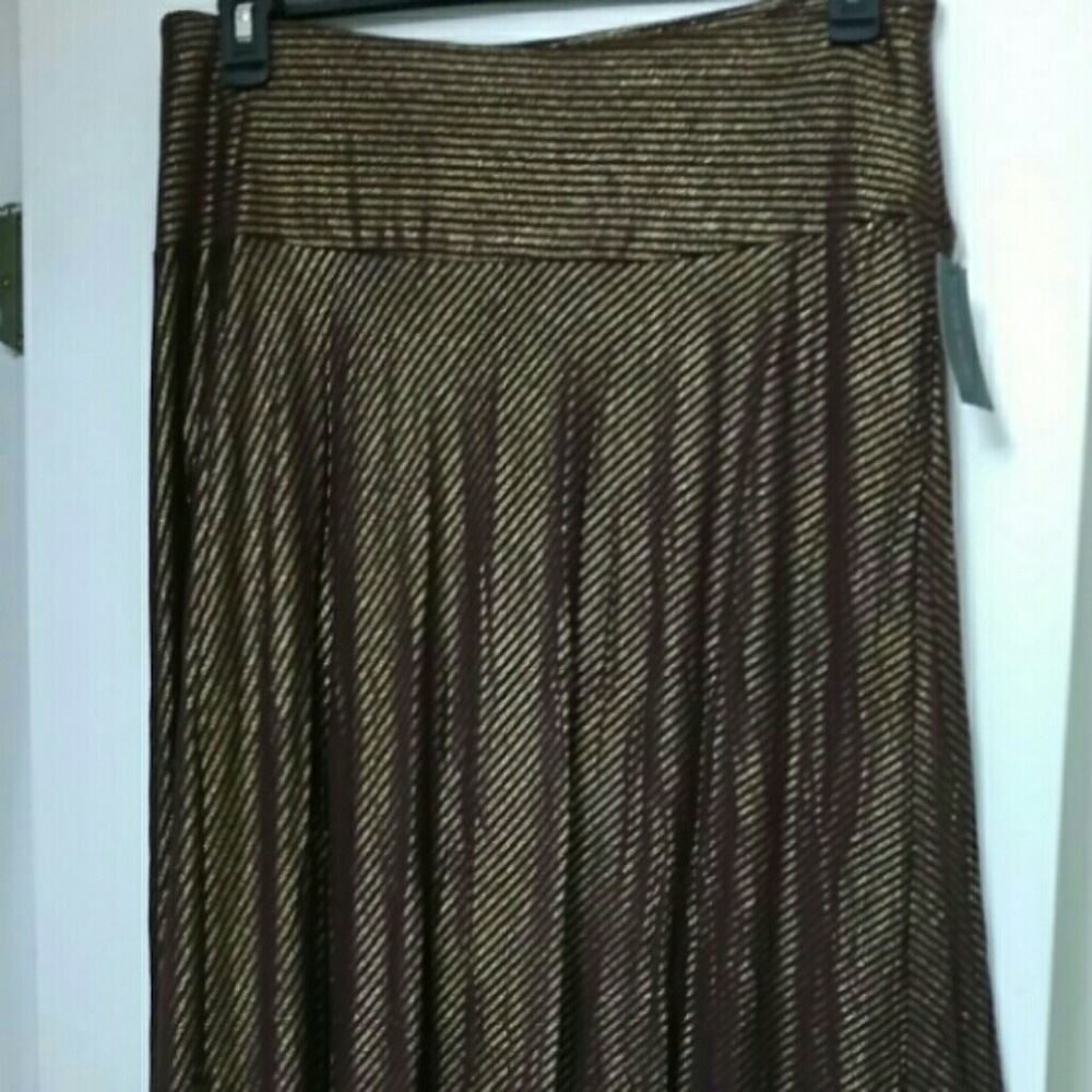 NWT Lane Bryant Burgundy and Gold Maxi Skirt 14/16