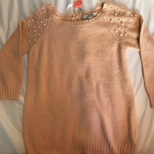 Pastel Pink Pearl Sweater from Forever 21