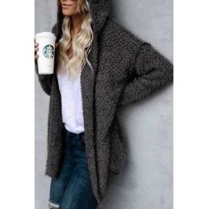 One large grey Sherpa hoodie brand new