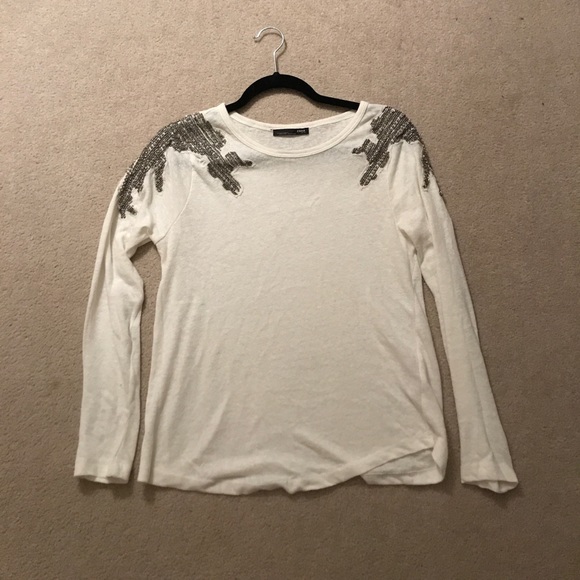 Zara Tops - Zara Beaded t-Shirt