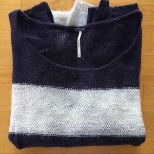 Free People Knit Blue & White Sweater