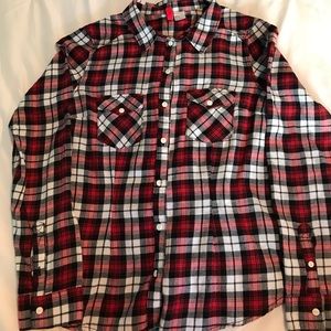Red Black and White Plaid Flannel from H&M