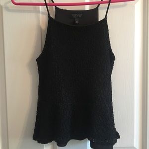 Topshop Black Peplum Top