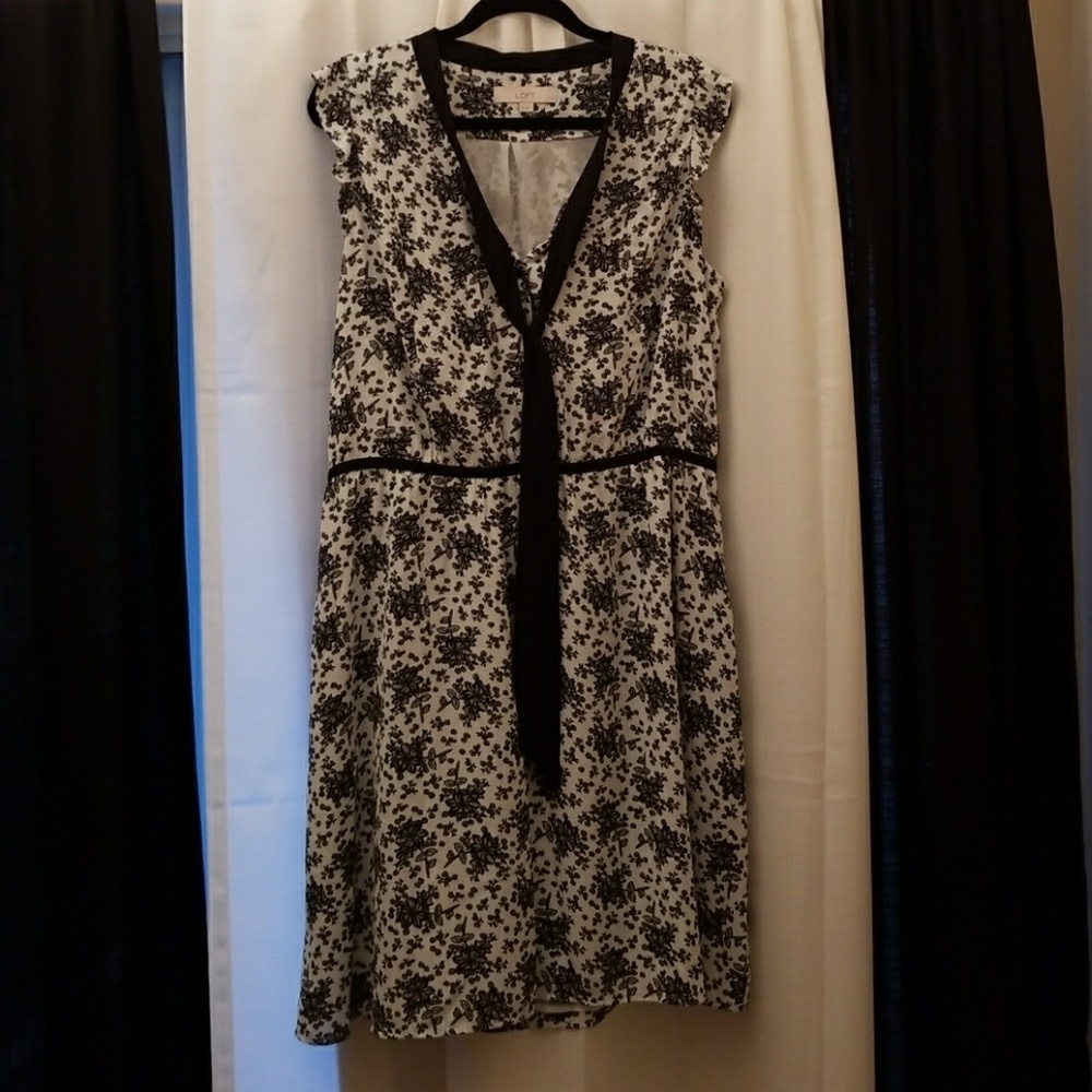 Black and white floral dress