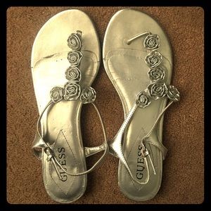 Silver rose sandals 🌹