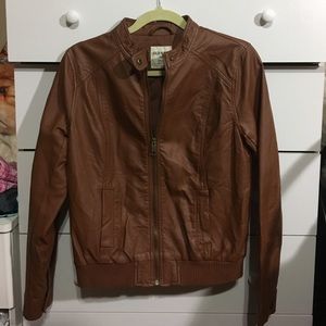 Brown leather jacket