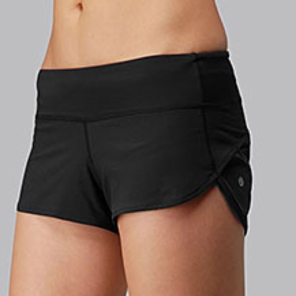 Black Lululemon Athletics run speed shorts