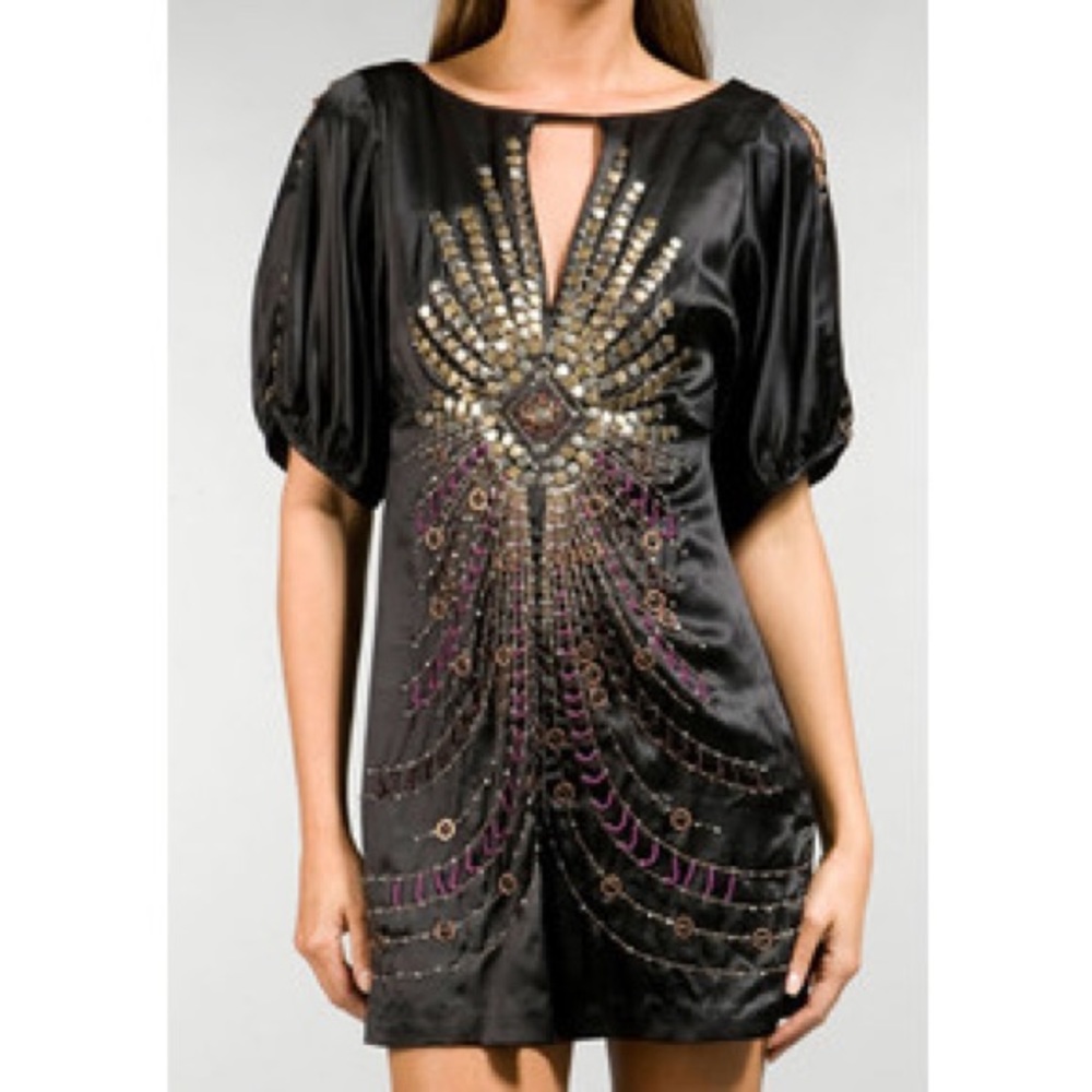 Nanette Lepore Silk Darjeeling Dress - Ebony