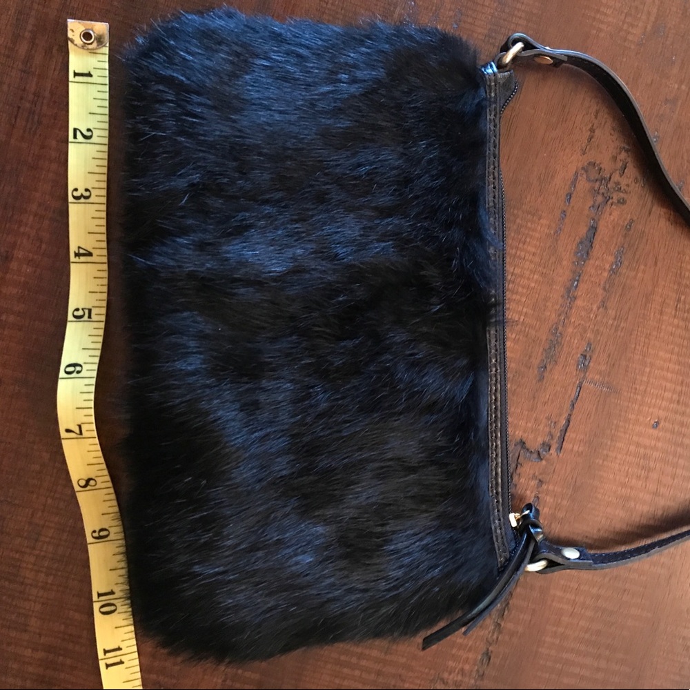 Diane Gail Rabbit Fur Clutch with Handle - Picture 6 of 8