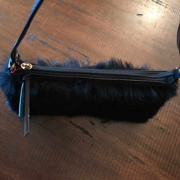 Diane Gail Rabbit Fur Clutch with Handle - Picture 2 of 8