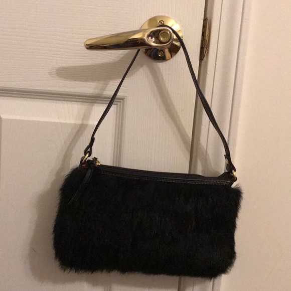 Diane Gail Rabbit Fur Clutch with Handle - Picture 4 of 8