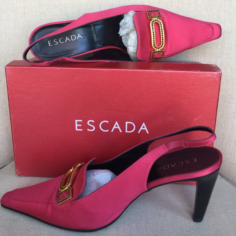 Escada pink sling back heels