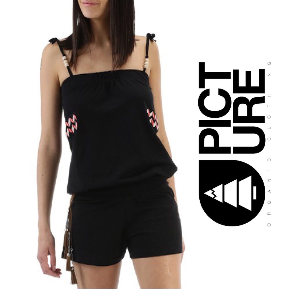 Cherry Tribal Romper - Black