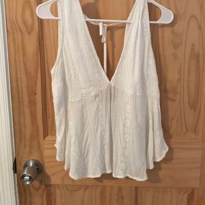 Free people white v-neck tank
