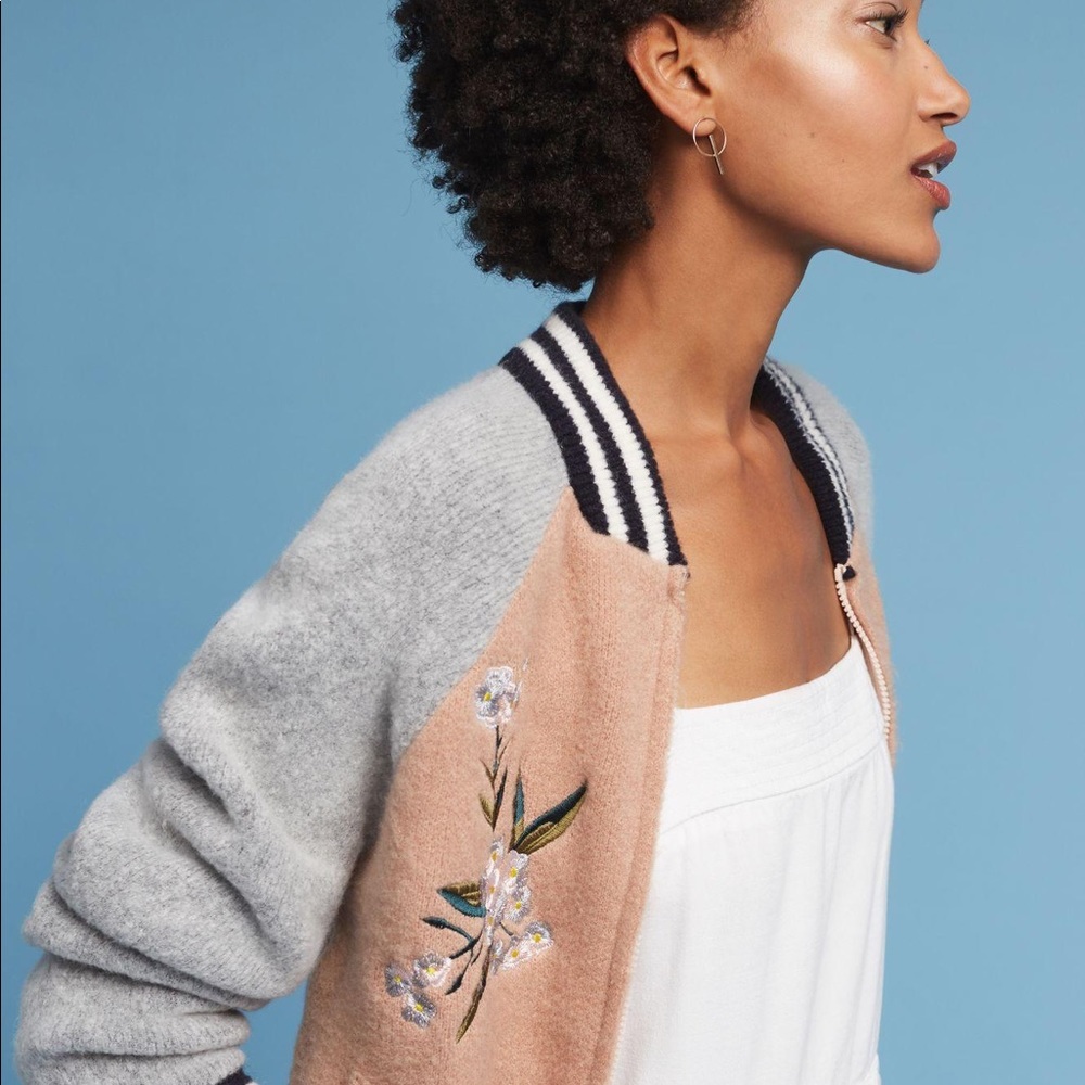Maeve Embroidered Varsity Jacket