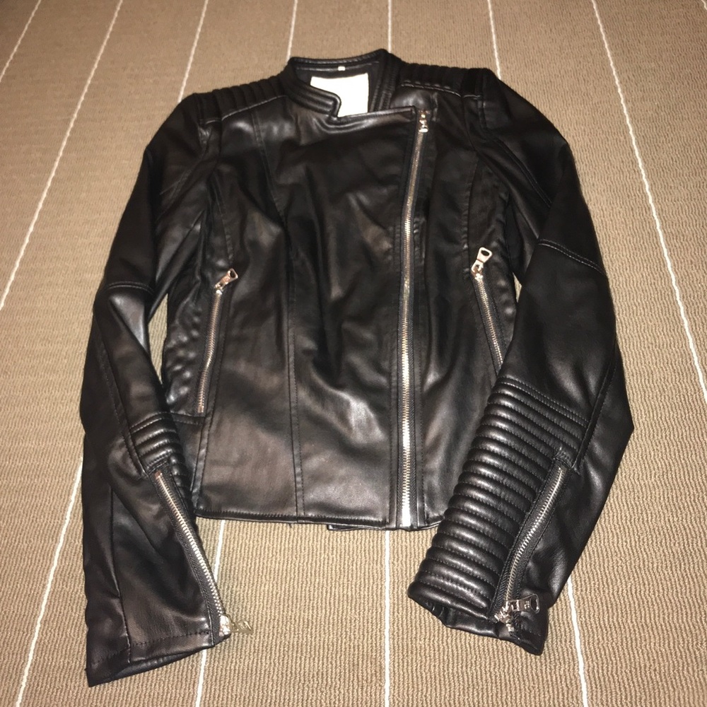 Zara faux leather moto jacket