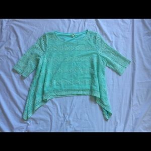 Gianni Bini Mint green lacy crop top Gianni Bini Mint green lacy crop top