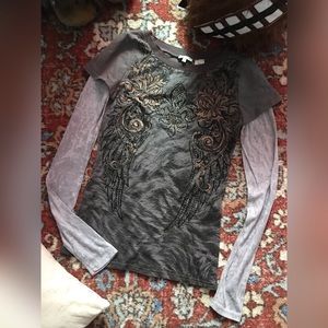 Miss Me Girls Embellished Long sleeve Tee