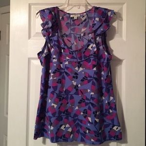 Banana Republic sleeveless blouse ruffle detail