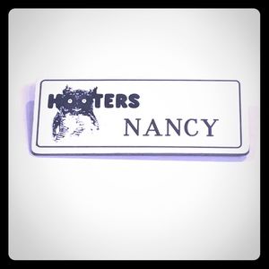 “Nancy” White Name Tag